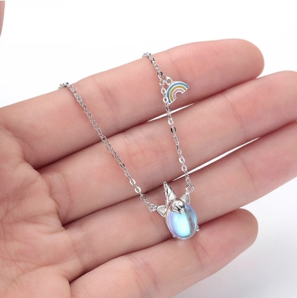 [Set] Stainless Steel CZ Stone Unicorn Rainbow Set - Picture 4 of 8